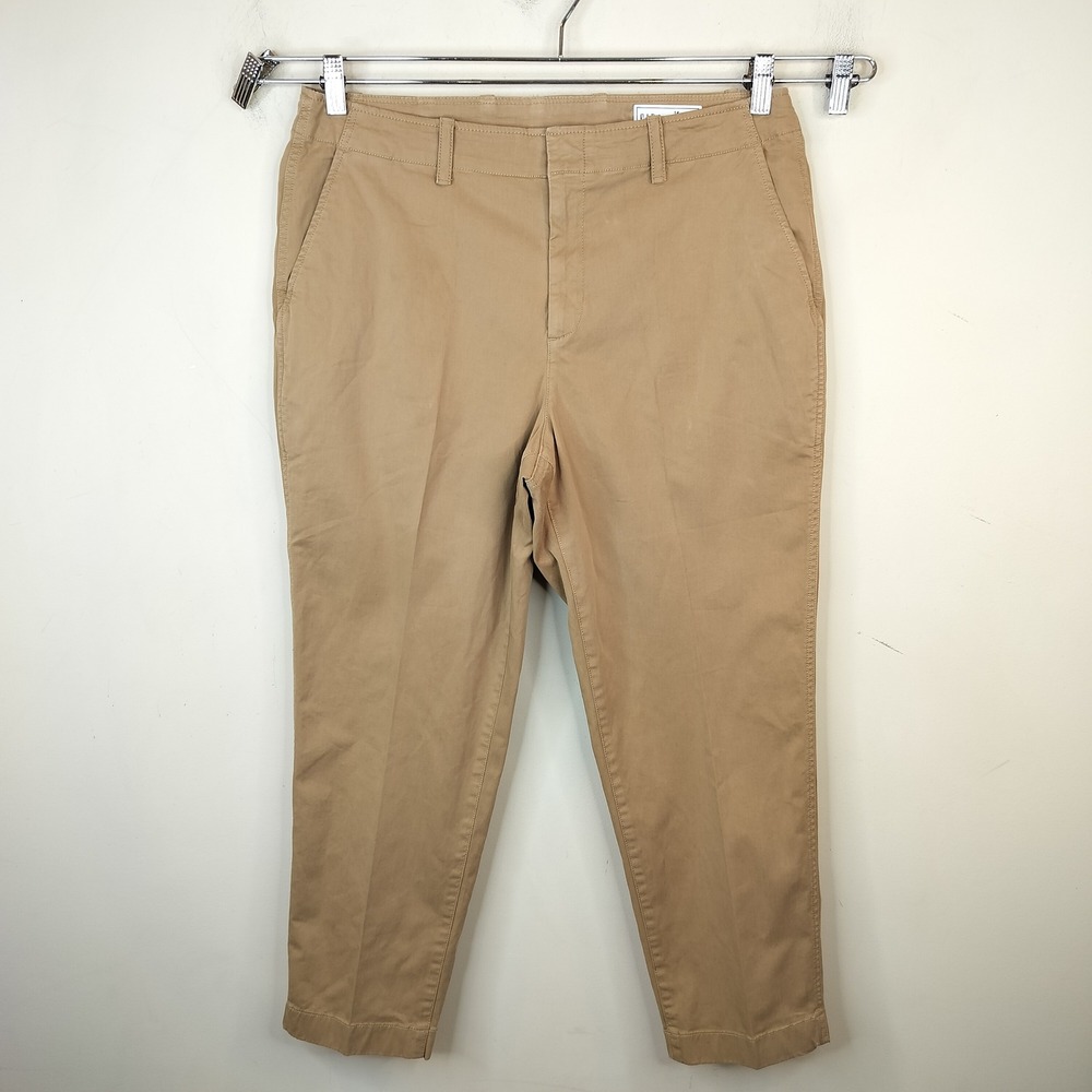 Gap Downtown Khaki Pants Women 14 Garment Dyed Chino Casual Tan